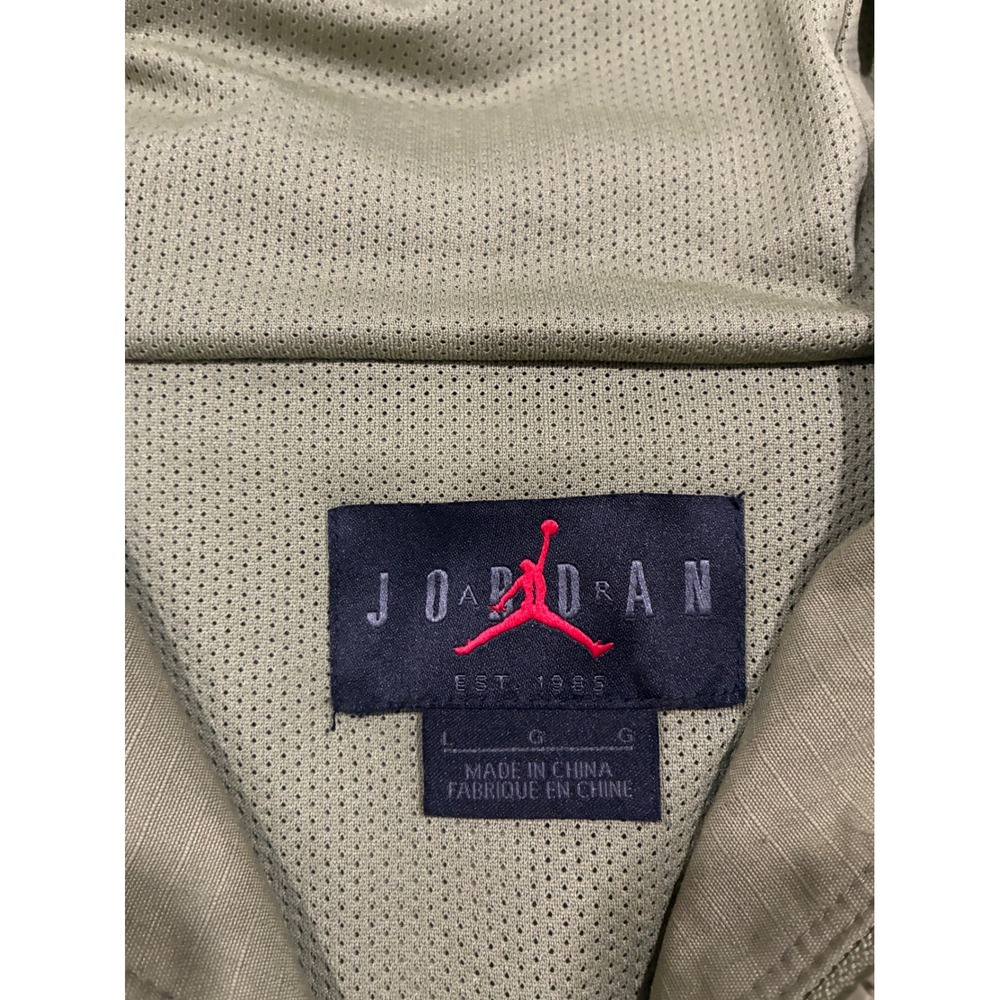 Jordan Mens Olive Green Half Zip Hooded Windbreaker Pullover Jacket Large - Picture 6 of 10